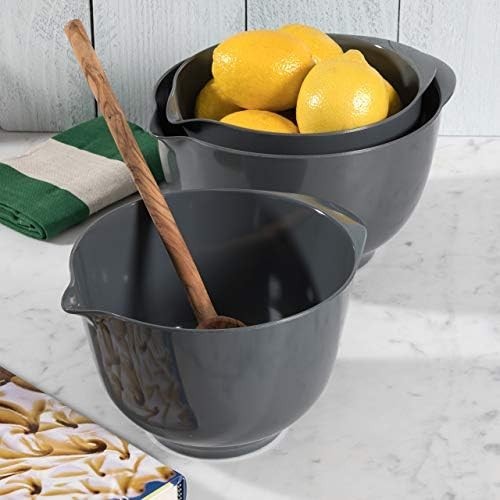 Hutzler 2L Melamine Mixing Bowl – Gray, Non-Slip, Dishwasher Safe