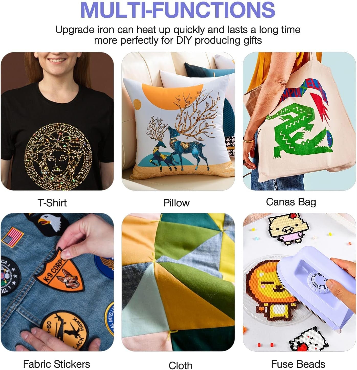 Mini Heat Press Machine Portable Craft Iron with Heat Transfer Mat