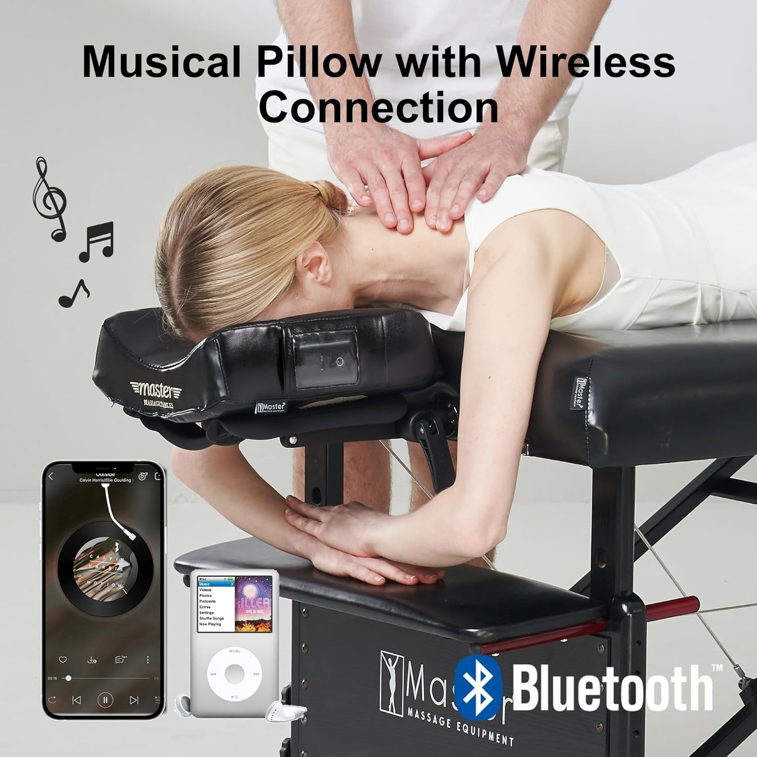 Portable Massage Table With Bluetooth Speakers Folding Therapy Bed Carry Case
