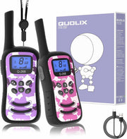 Kids Rechargeable Walkie Talkies 2 Pack Long Range VOX LED Flashlight
