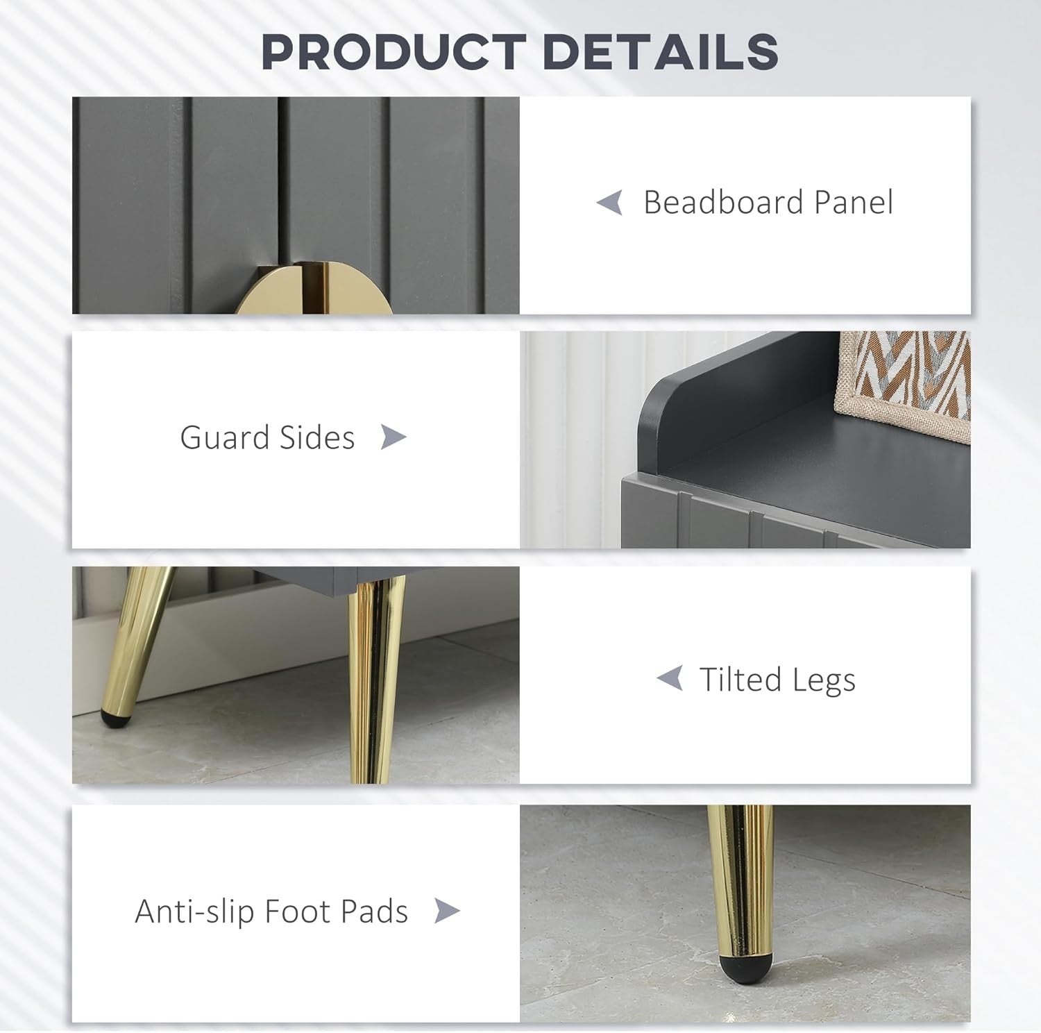 Modern 15-Pair Shoe Cabinet with Adjustable Shelves & Storage, 100x60x33cm Grey