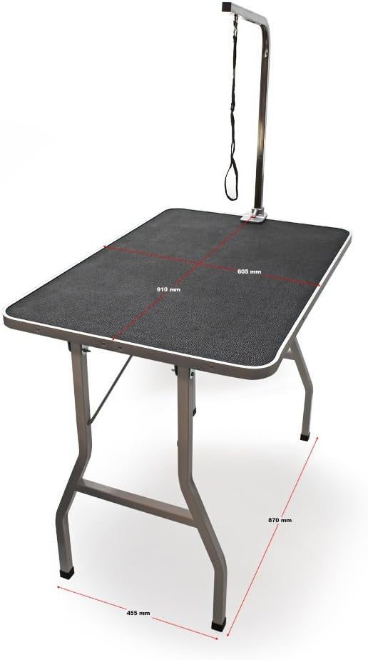Foldable Dog Grooming Table Non Slip Adjustable Arm Washable Surface