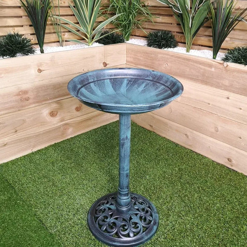 63cm Tall 40cm Resin Garden Bird Bath Outdoor Traditional Water Feeder