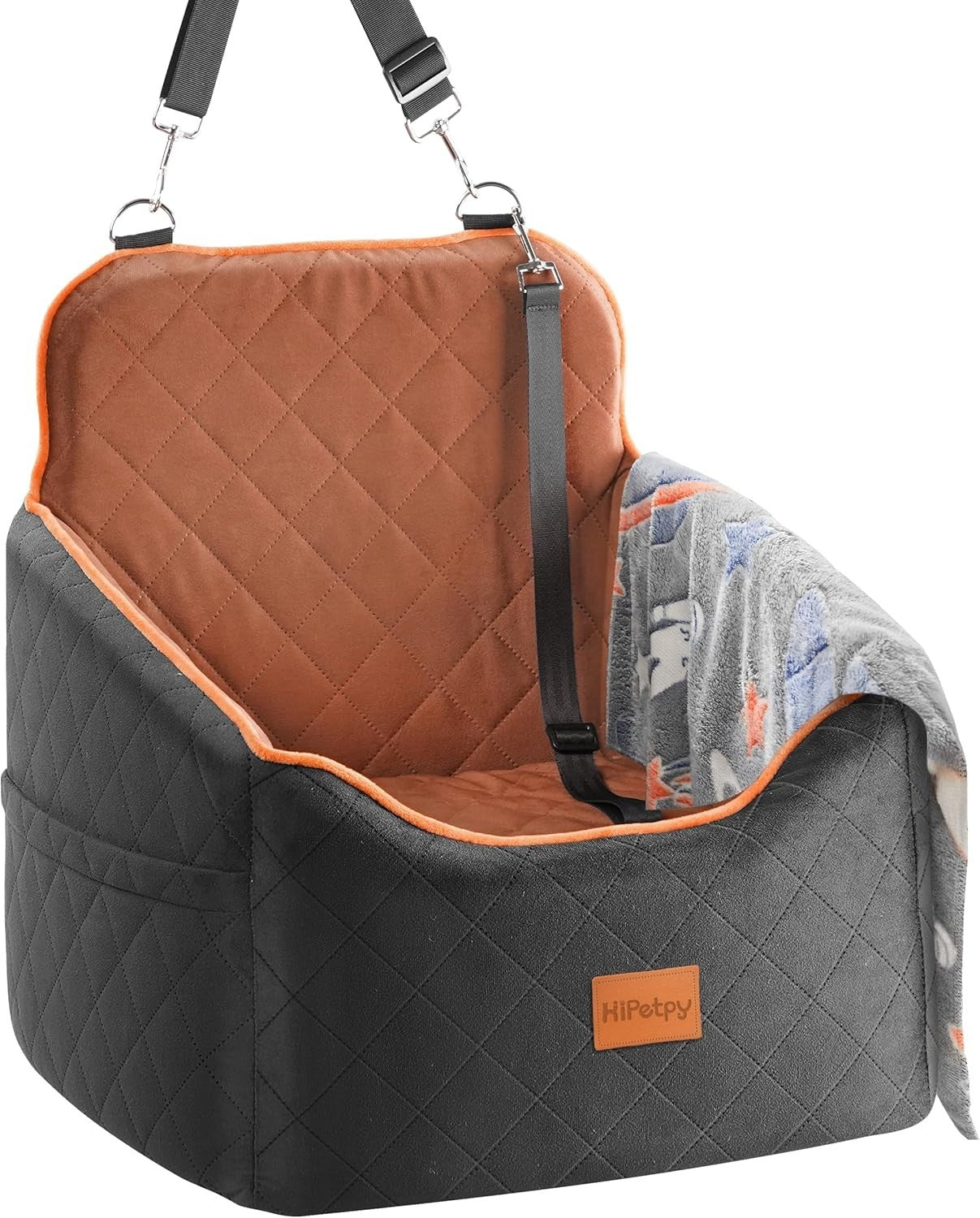 Dog Car Seat Booster Bed Thick Cushion Safety Leash Travel Seat 30lb