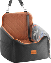 Dog Car Seat Booster Bed Thick Cushion Safety Leash Travel Seat 30lb