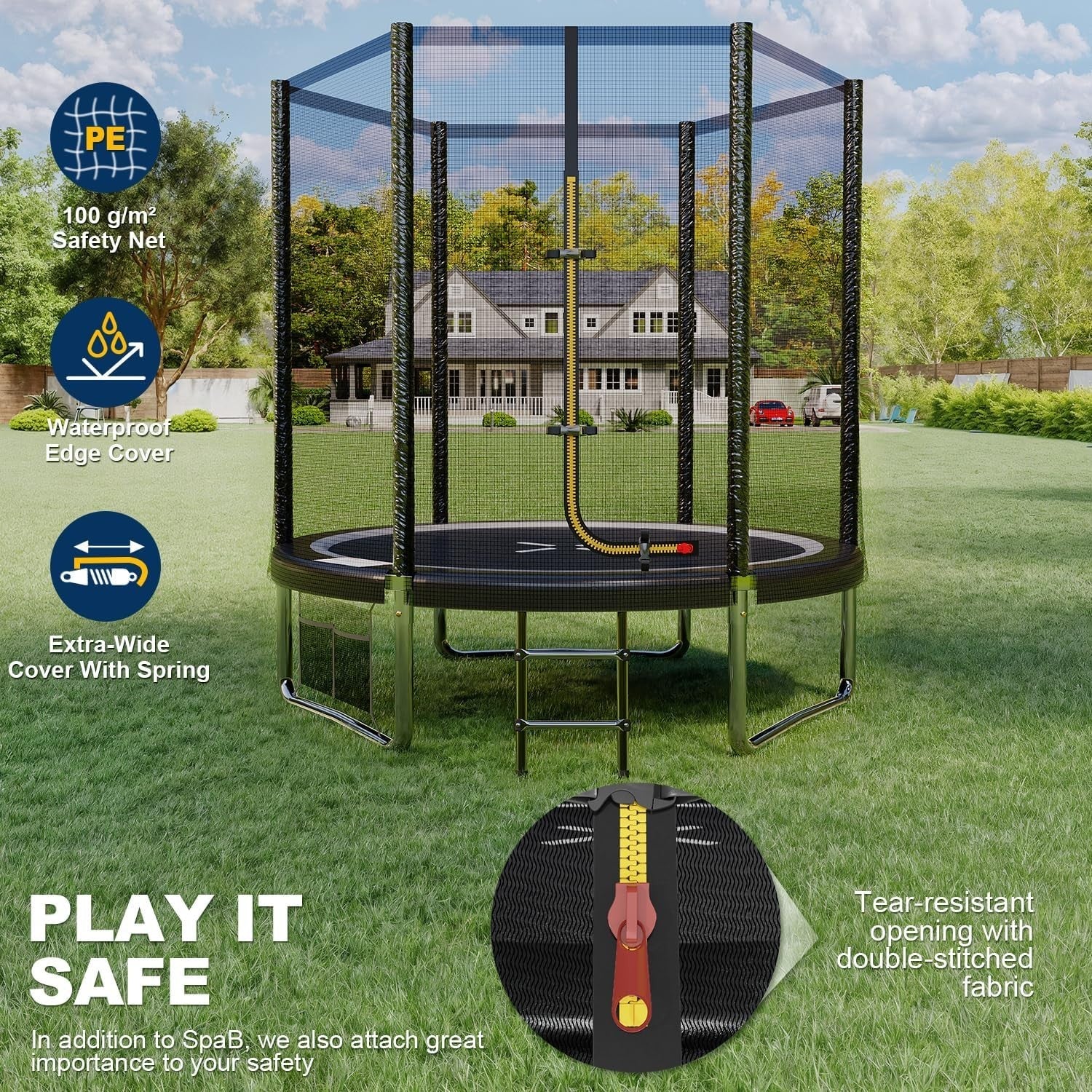 6ft Outdoor Garden Trampoline for Kids Round Jumping Trampoline