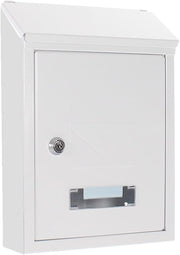 Secure Wall Mounted Steel Mailbox – Lockable Post Box with Keys & Drop Door