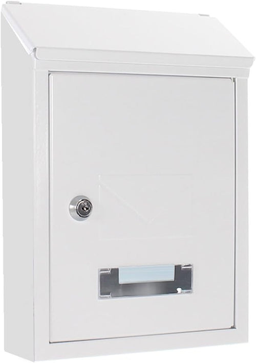 Secure Wall Mounted Steel Mailbox – Lockable Post Box with Keys & Drop Door