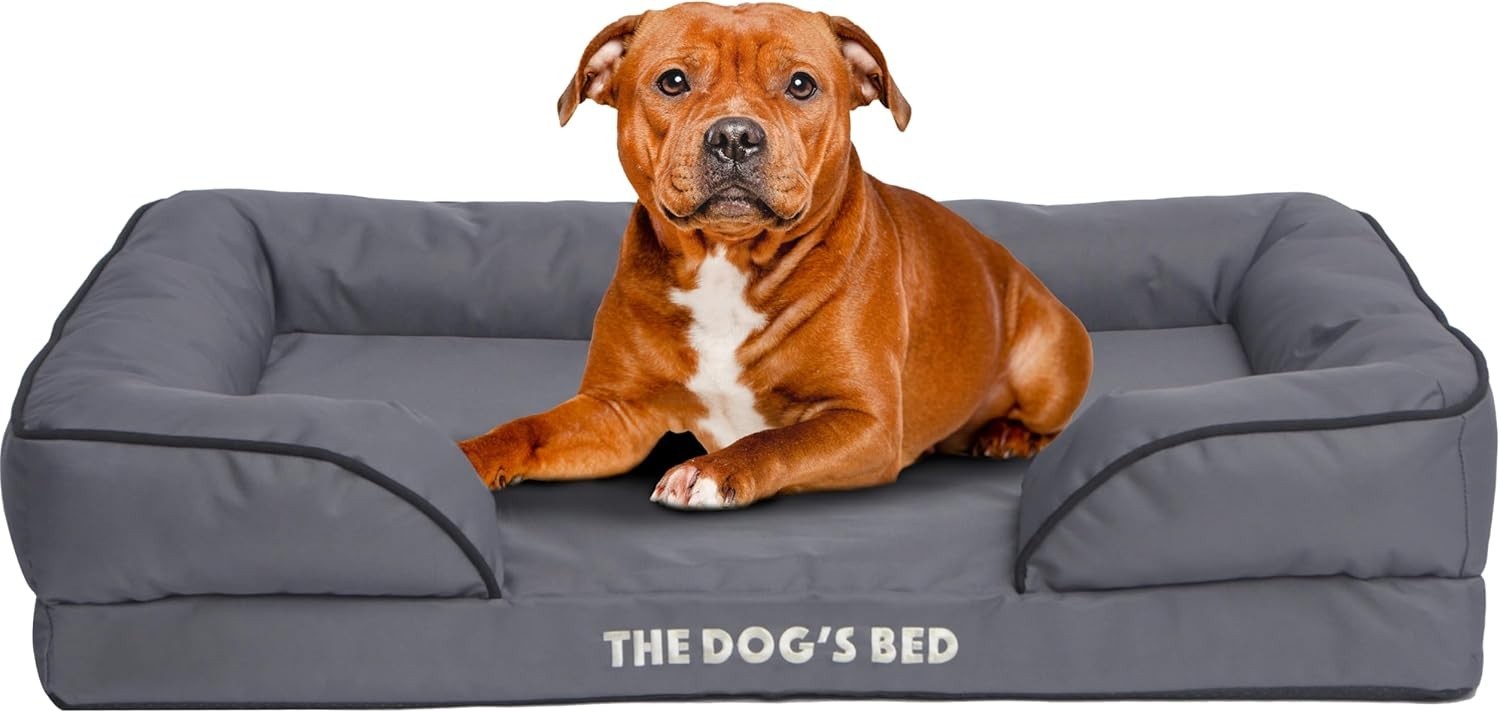 Large Waterproof Dog Bed Oxford Bolster Washable 89x63cm