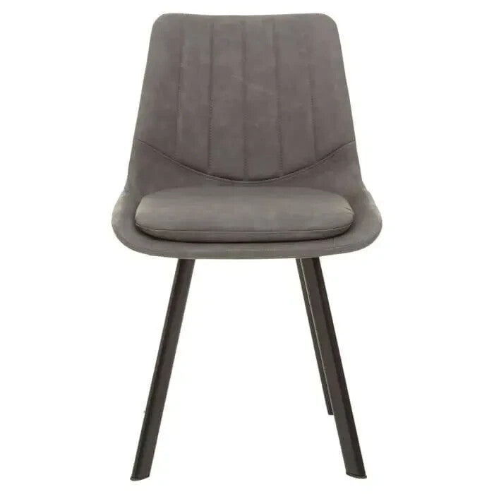 7PC Grey Dining Table Set with Upholstered Chairs – Modern Rectangular