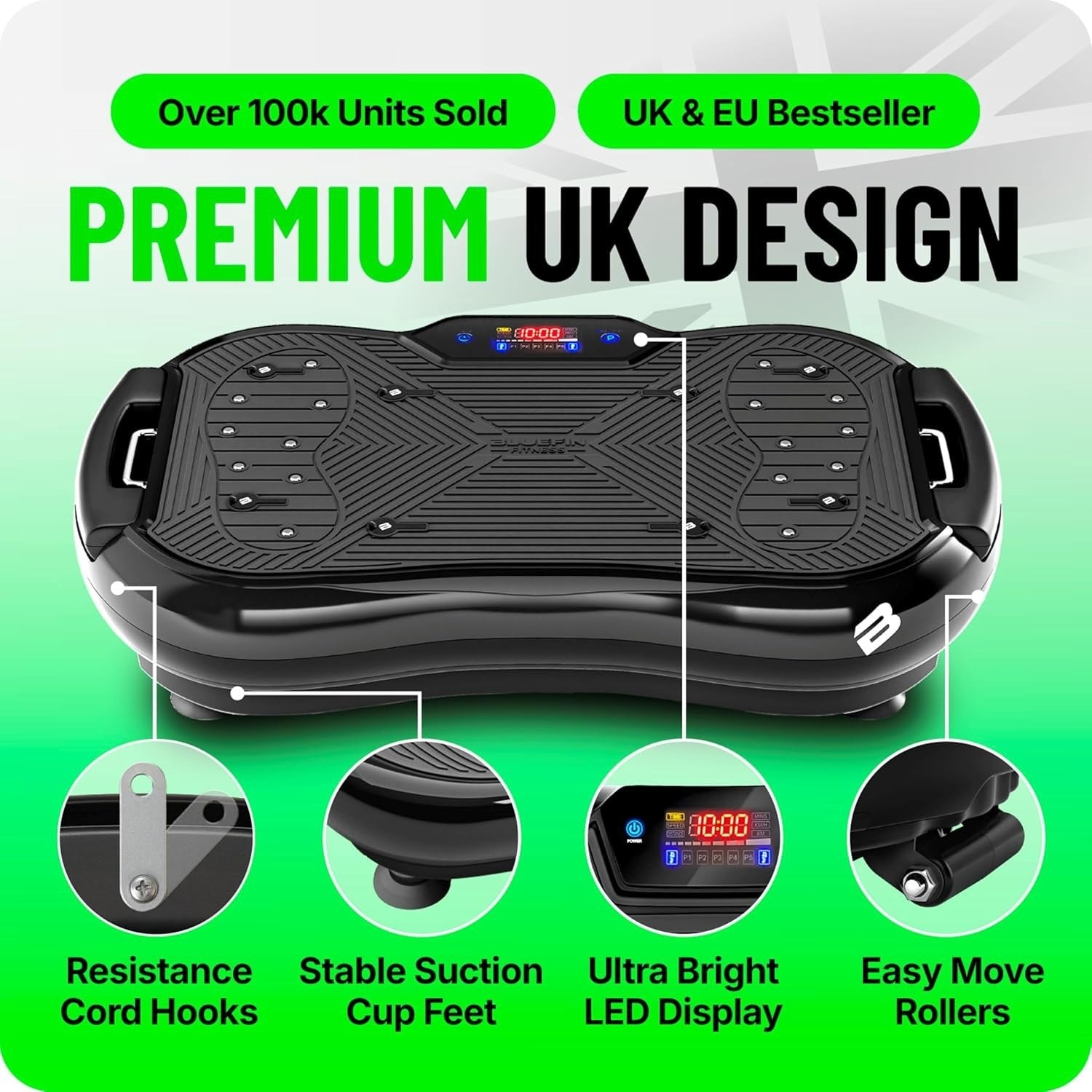 Ultra Slim Vibration Plate Exercise Machine 180 Levels 5 Programs 150KG