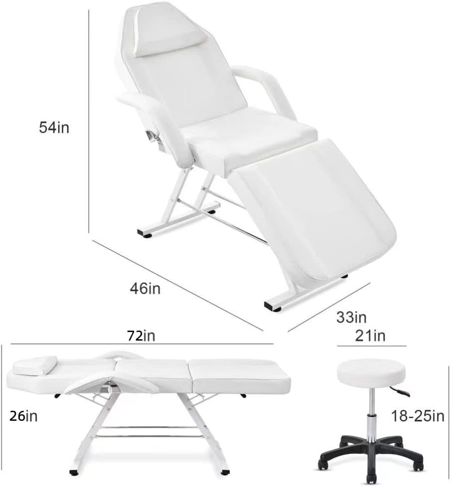 Adjustable Folding Massage Table Portable Therapy Bed With Headrest Carry Bag