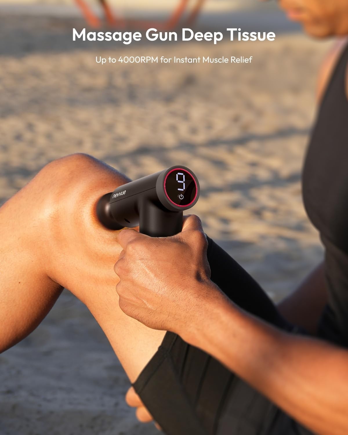 Mini Massage Gun with Heat Deep Tissue Percussion 9 Speeds 4 Heads