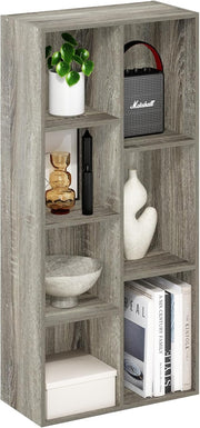 7 Cube Reversible Bookcase Storage Open Shelf Compact Design Organizer Oak