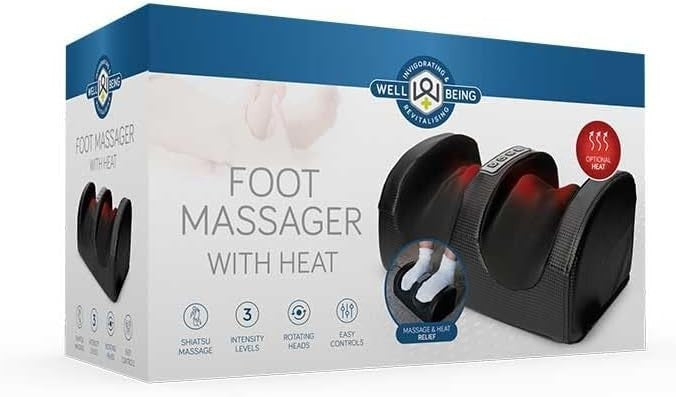 Shiatsu Foot Massager Heat Multi-Speed Auto Shut-Off Pain Relief