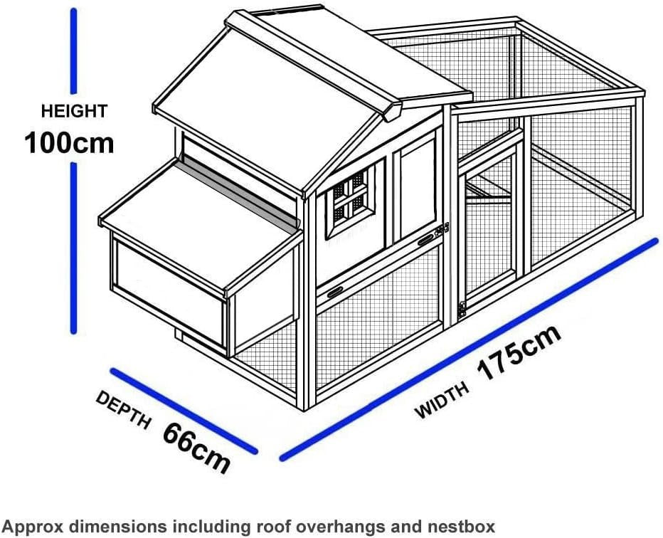 Plastic Chicken Coop with Run Nest Box Ventilated Secure Easy Clean