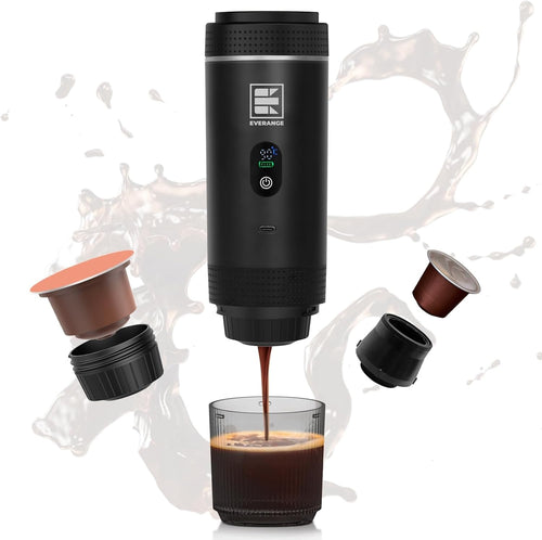 Portable 20Bar Electric Espresso Maker with LCD | Travel Coffee Machine for Pods