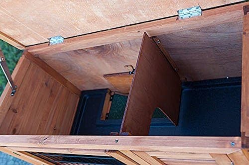 Double Decker Rabbit Hutch with Run Wooden Guinea Pig House Slide Out Tray