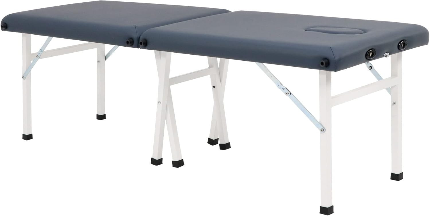 61cm Portable Massage Table Lightweight Spa Bed Folding Therapy Couch Blue