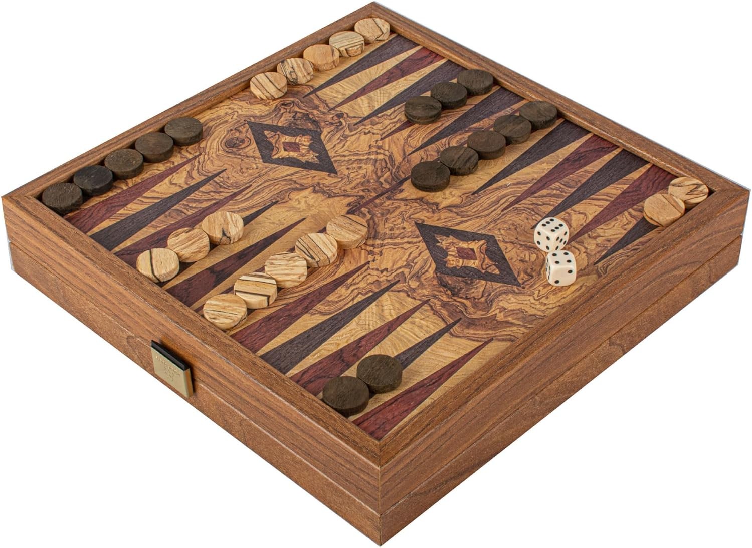 2-in-1 Wooden Chess & Backgammon Set | 27cm Luxury Walnut Board Gift