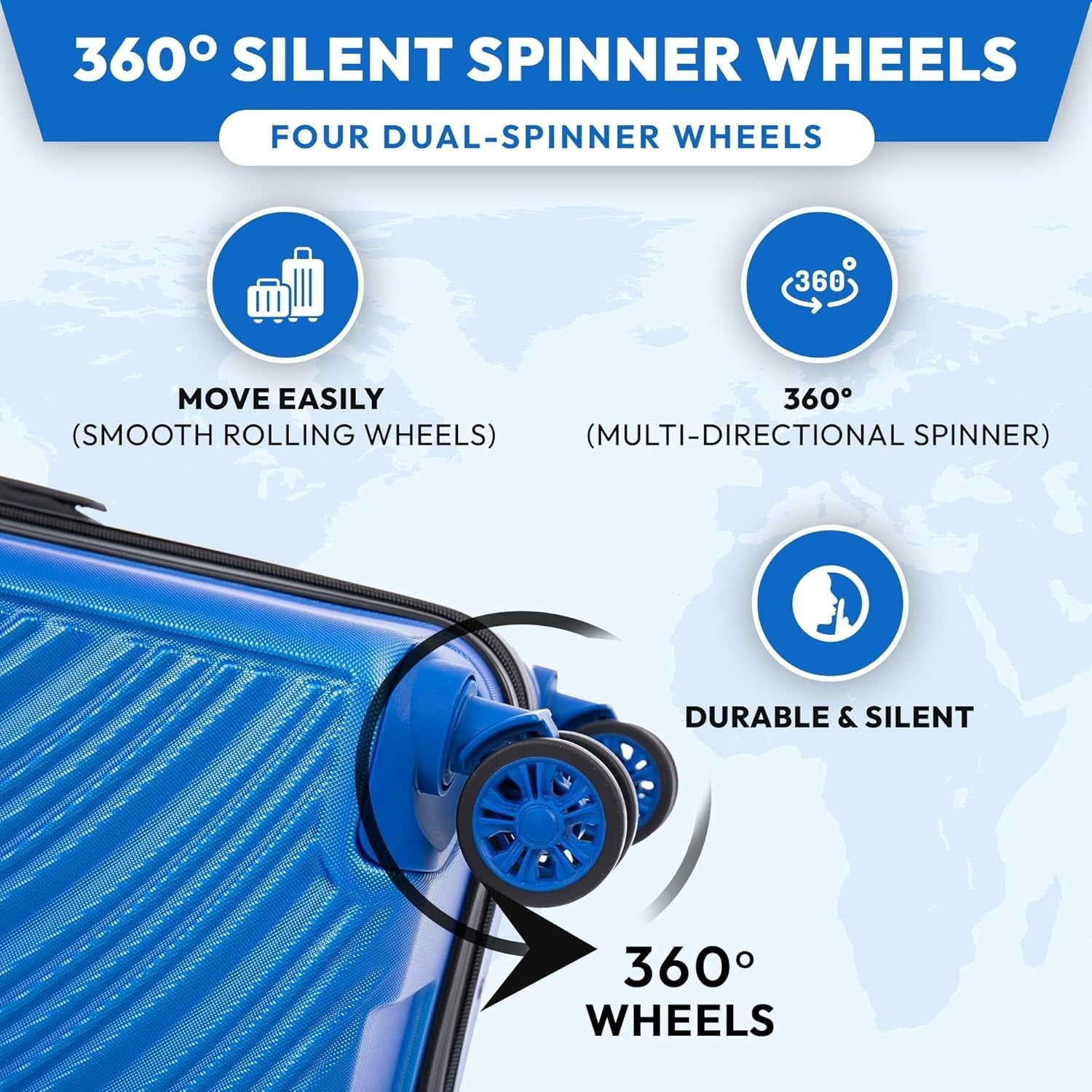 Lightweight ABS Medium Travel Suitcase 24 Inch 4 Wheel Spinner Hard Shell