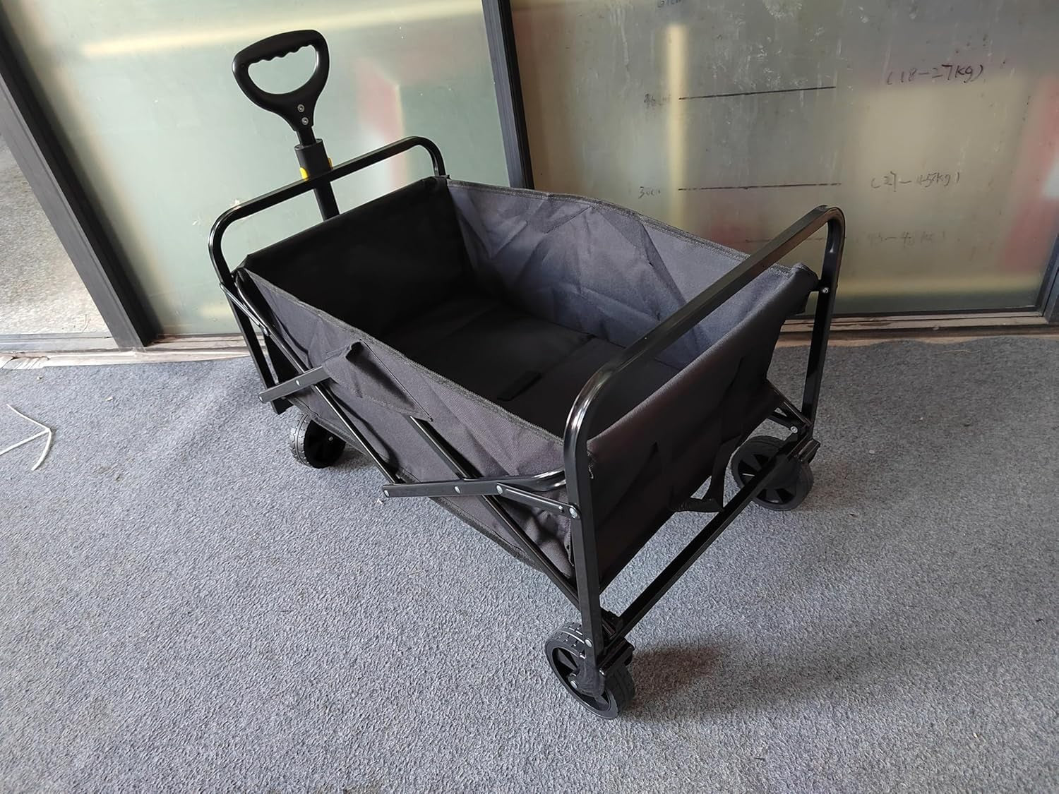 Heavy Duty 225L Foldable Festival Trolley Push Pull Cart w/ Brakes & Wide Wheels