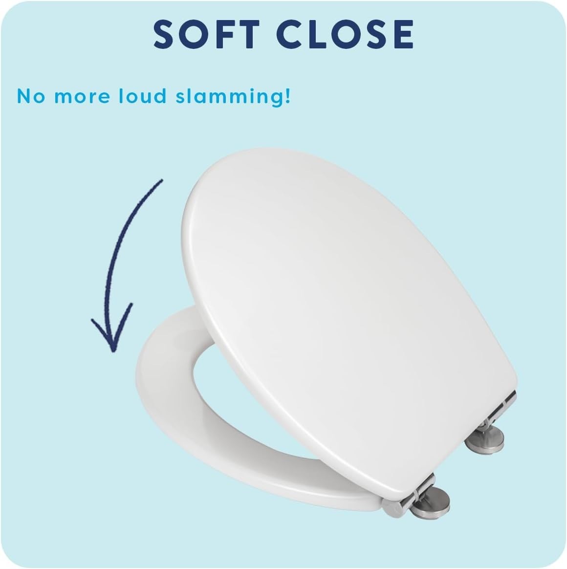 White Toilet Seat Quick Release Antibacterial Adjustable Hinges