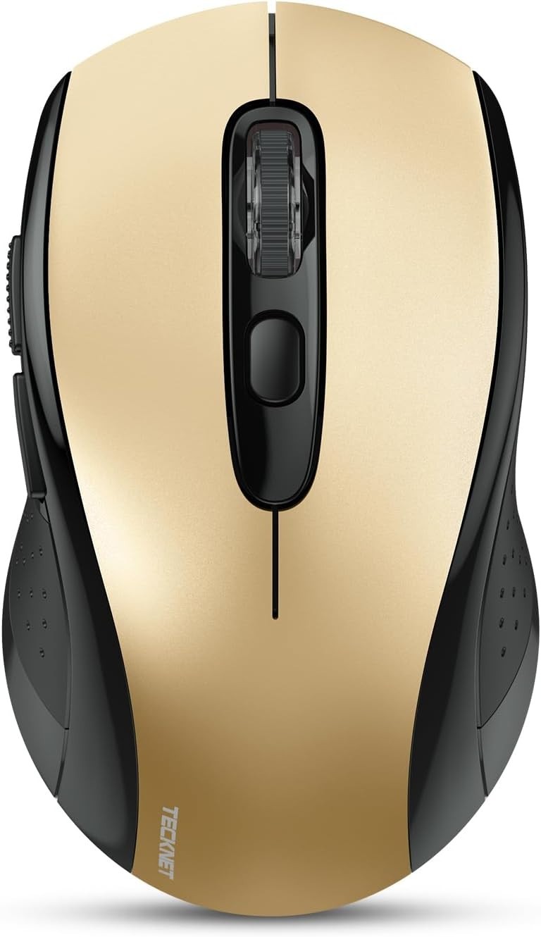 Luxury Gold Wireless Mouse 4000 DPI Dual Mode Ergonomic Long Battery Life