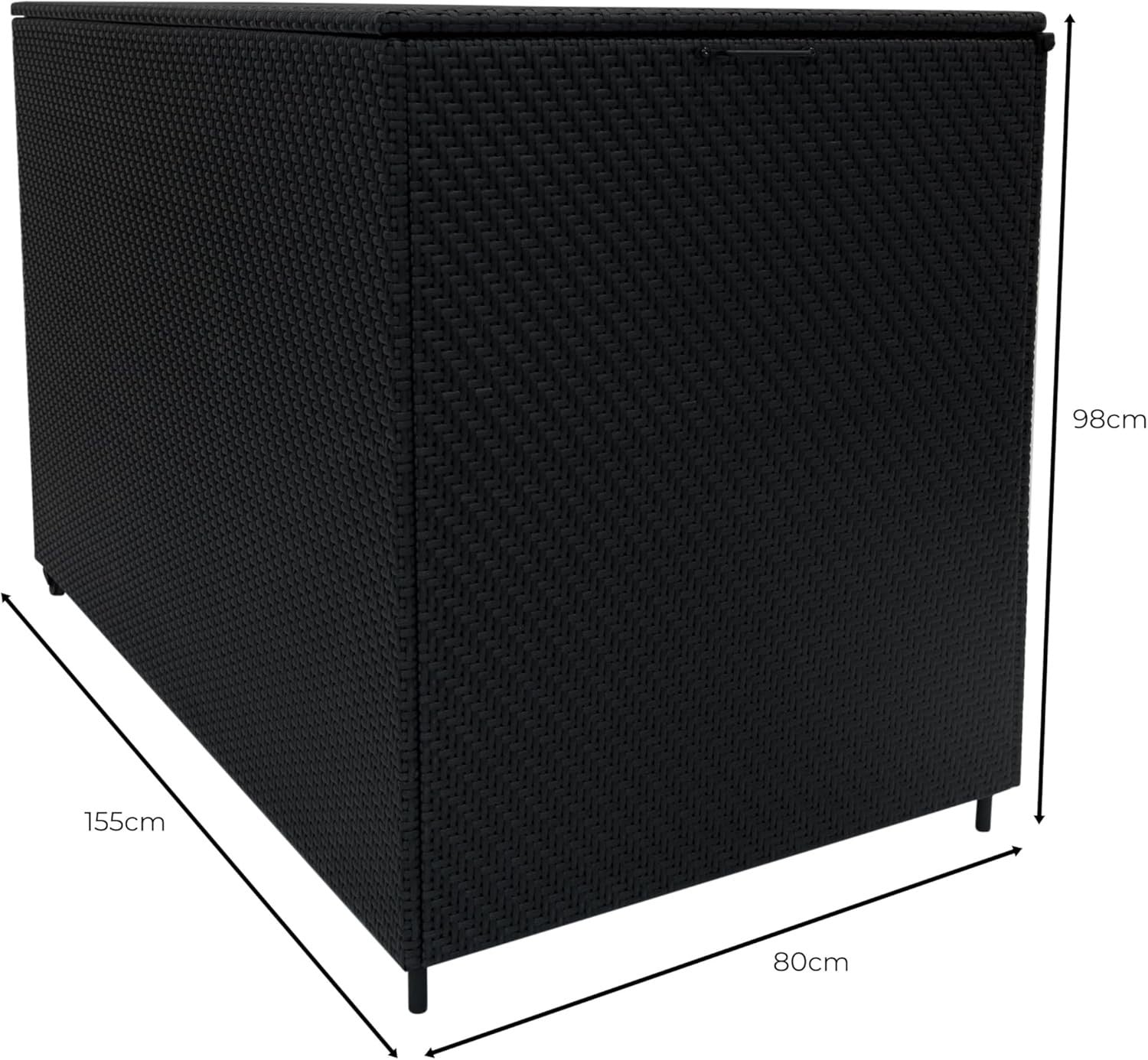 Rattan Garden Furniture Set 6PC Black Modular Sofa 996L+250L Storage Table