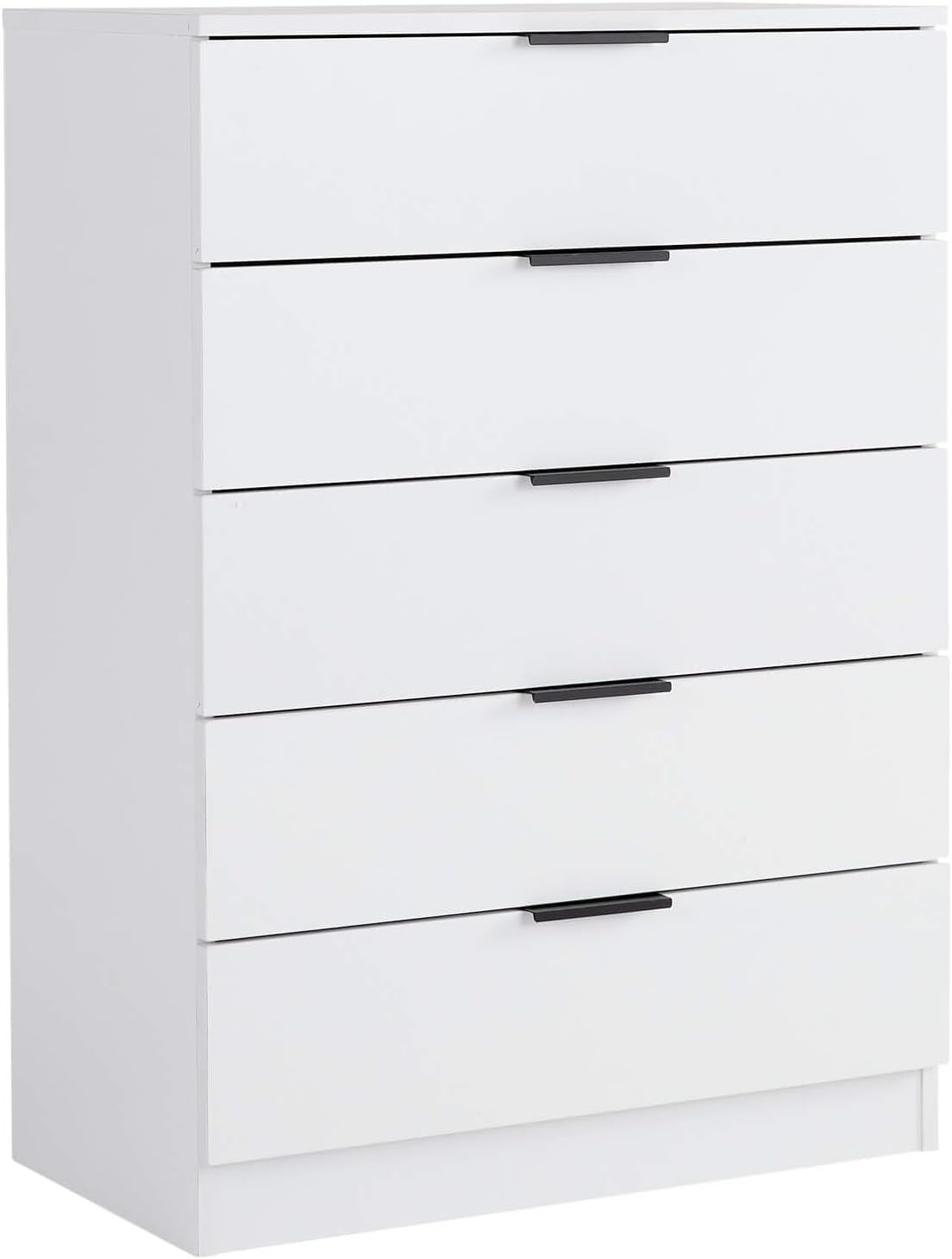 White 5 Drawer Chest of Drawers Bedroom Storage Cabinet Tall Modern Unit