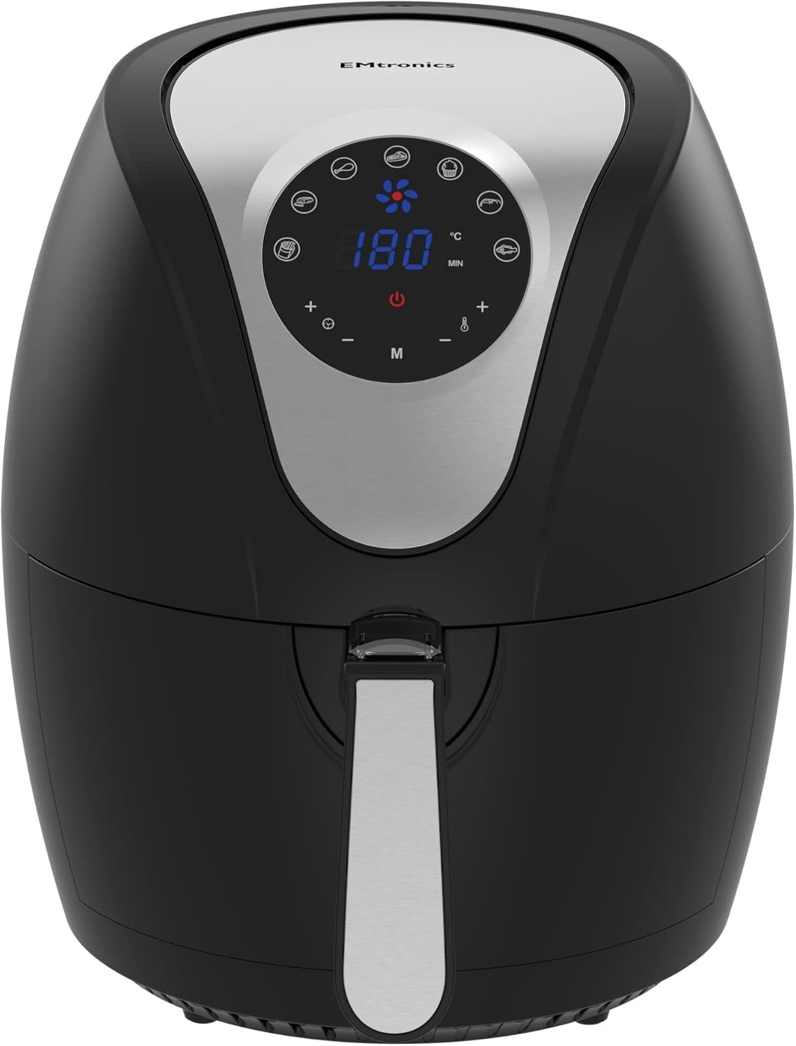 4.5L Air Fryer + 20L Microwave Grill Set Temp Probe 60min Low Oil Black