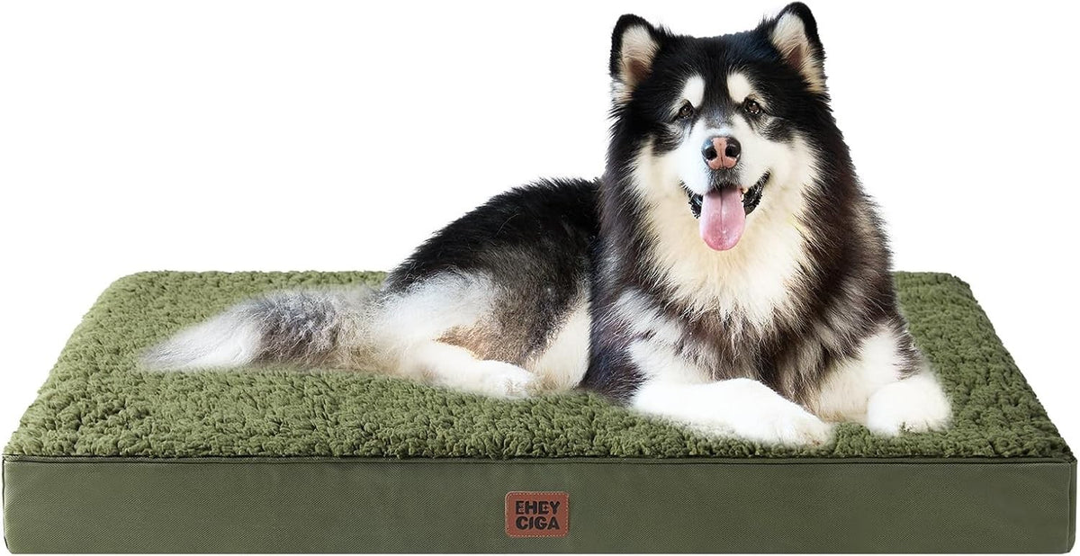 Orthopedic XXL Dog Bed 127x91x10cm Washable Cover Non Slip Green