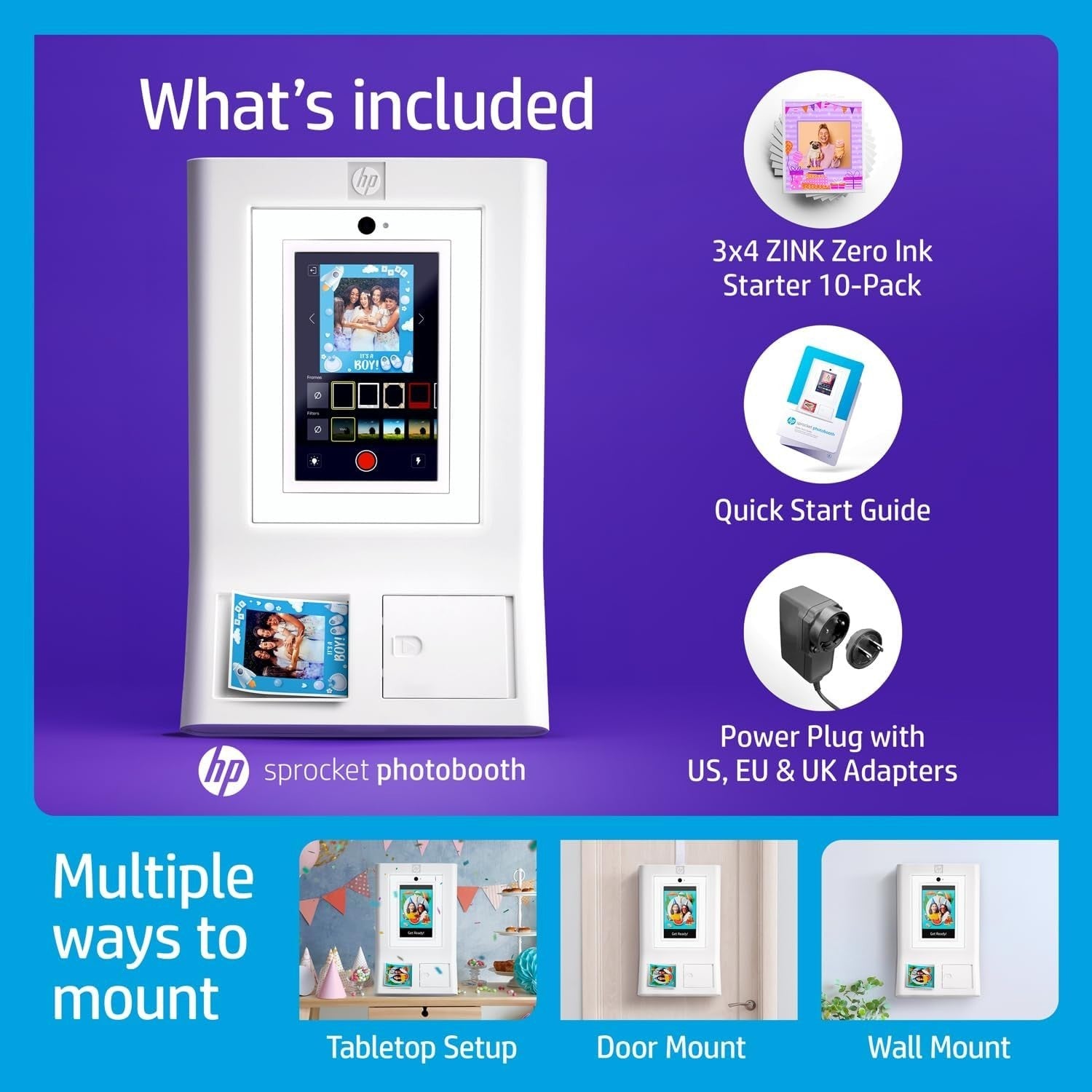 Sprocket Photo Booth Instant Color Printer | Wi-Fi | Starter Bundle