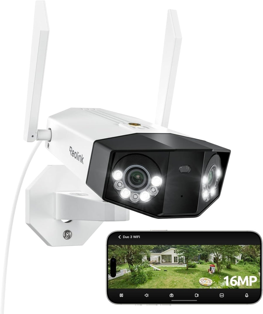 16MP WiFi Security Camera 180° Panoramic Color Night Vision IP67