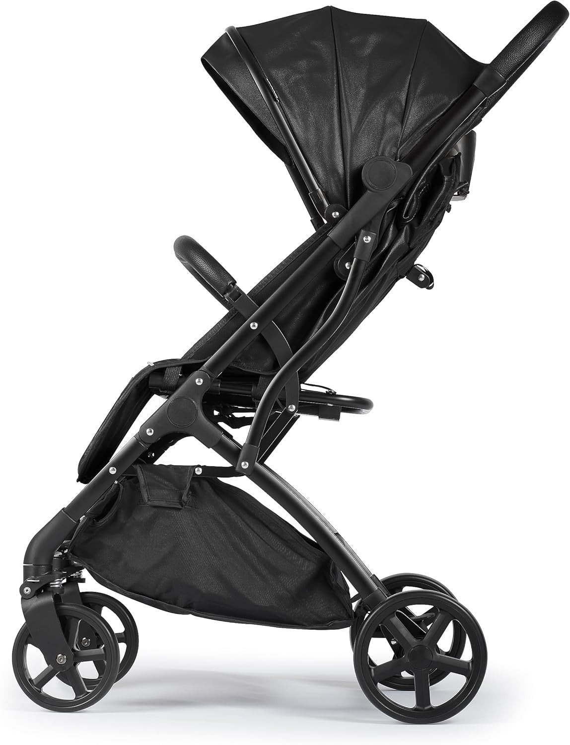 Compact Baby Pushchair One-Hand Fold Reclining Travel Buggy 0-15kg Black