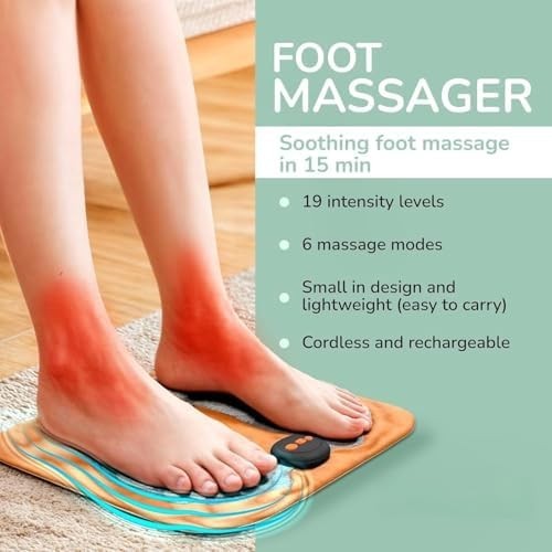 Nooro™ Portable Foot Massager Orange Cordless Pain Relief & Muscle Therapy