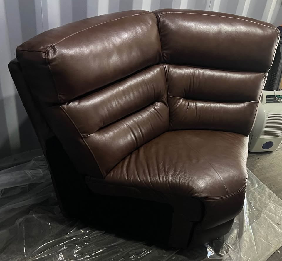Chocolate Brown Modular Leather Corner Sofa (PTP)