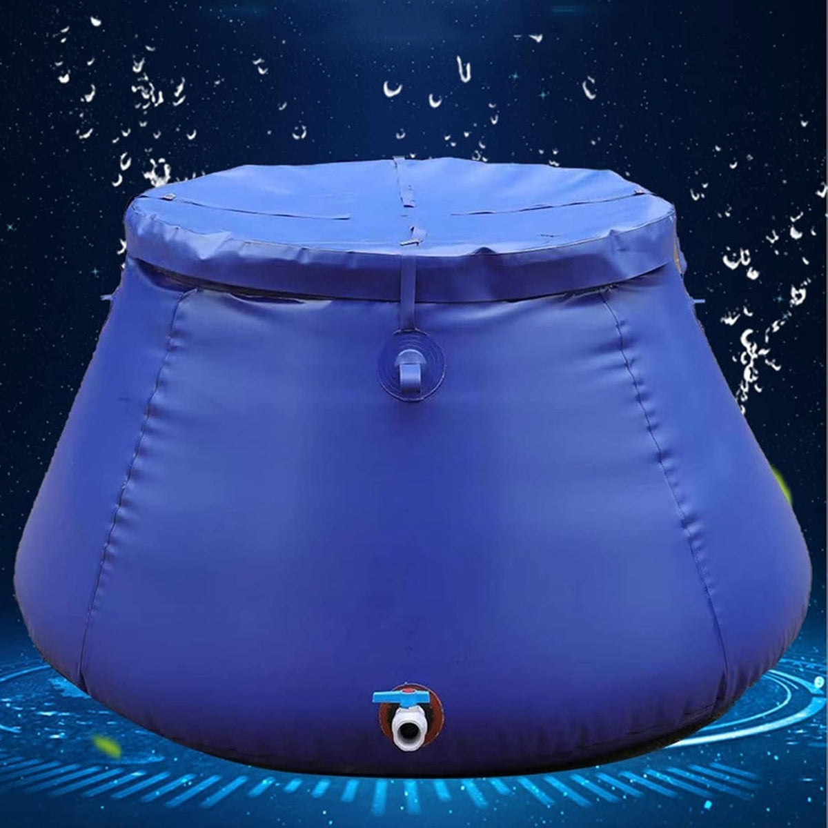 500L Collapsible PVC Garden Water Butt with Tap – Portable Rainwater Storage