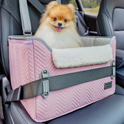 Pink Dog Booster Car Seat Adjustable Height Waterproof Travel Bed
