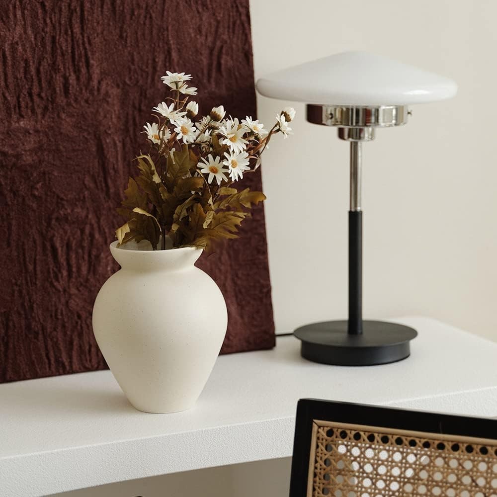 Ceramic Retro Flower Vase Nordic Milk Can Style Minimal Table Decor