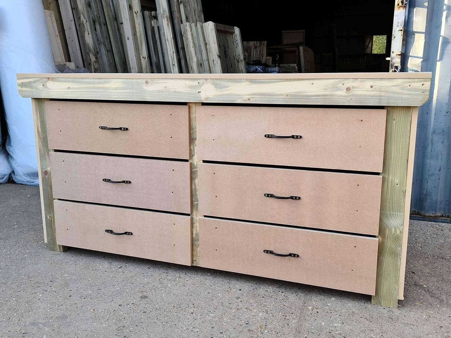 5ft Heavy Duty Wooden Workbench Tool Cabinet – 18mm MDF Top & 6 Drawers