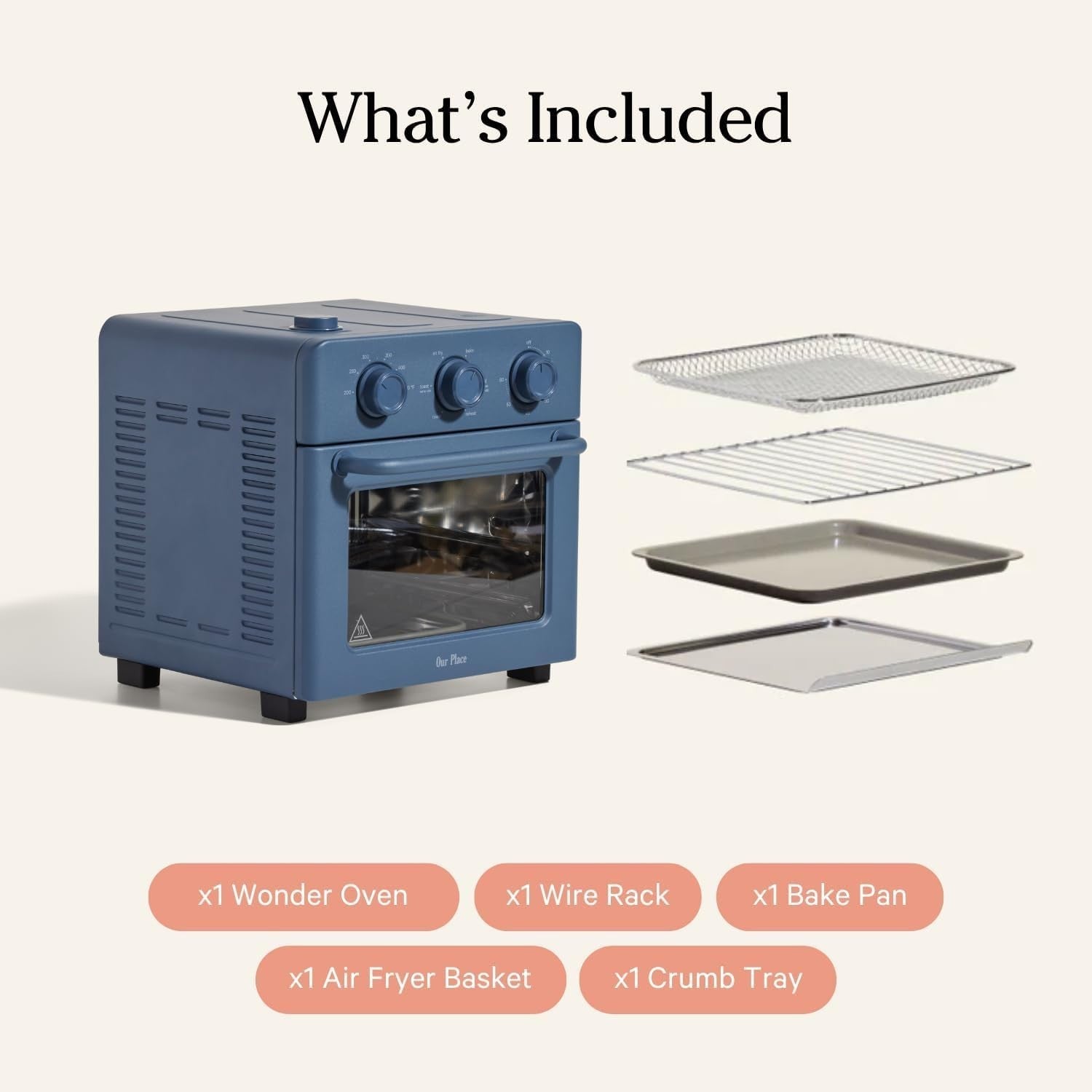 6-in-1 Air Fryer Toaster Oven Compact Steam Infusion Fast Preheat 12L Blue