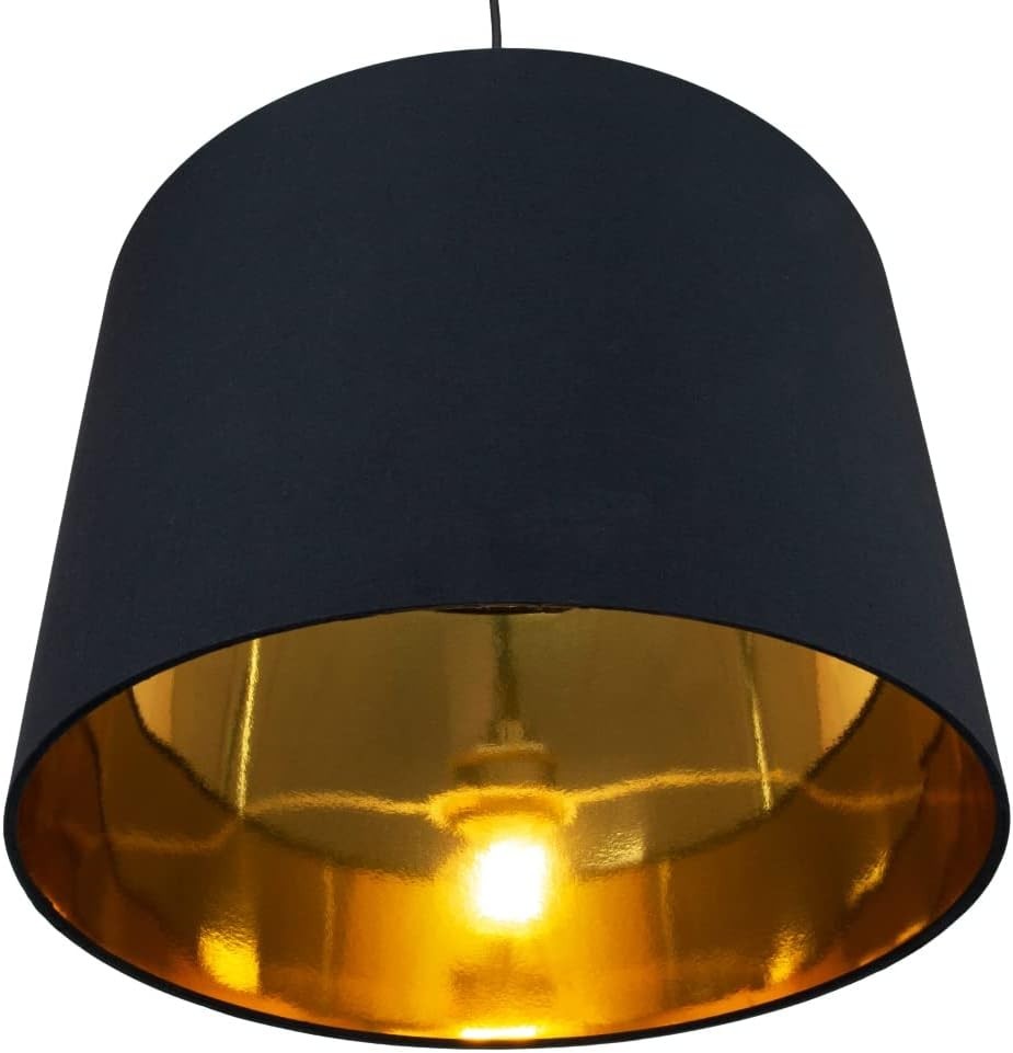 Black Drum Lampshade 40cm Gold Inner Table Floor Pendant Light Shade