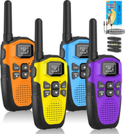 4 Pack Rechargeable Walkie Talkies Long Range 16CH VOX Type-C Radios