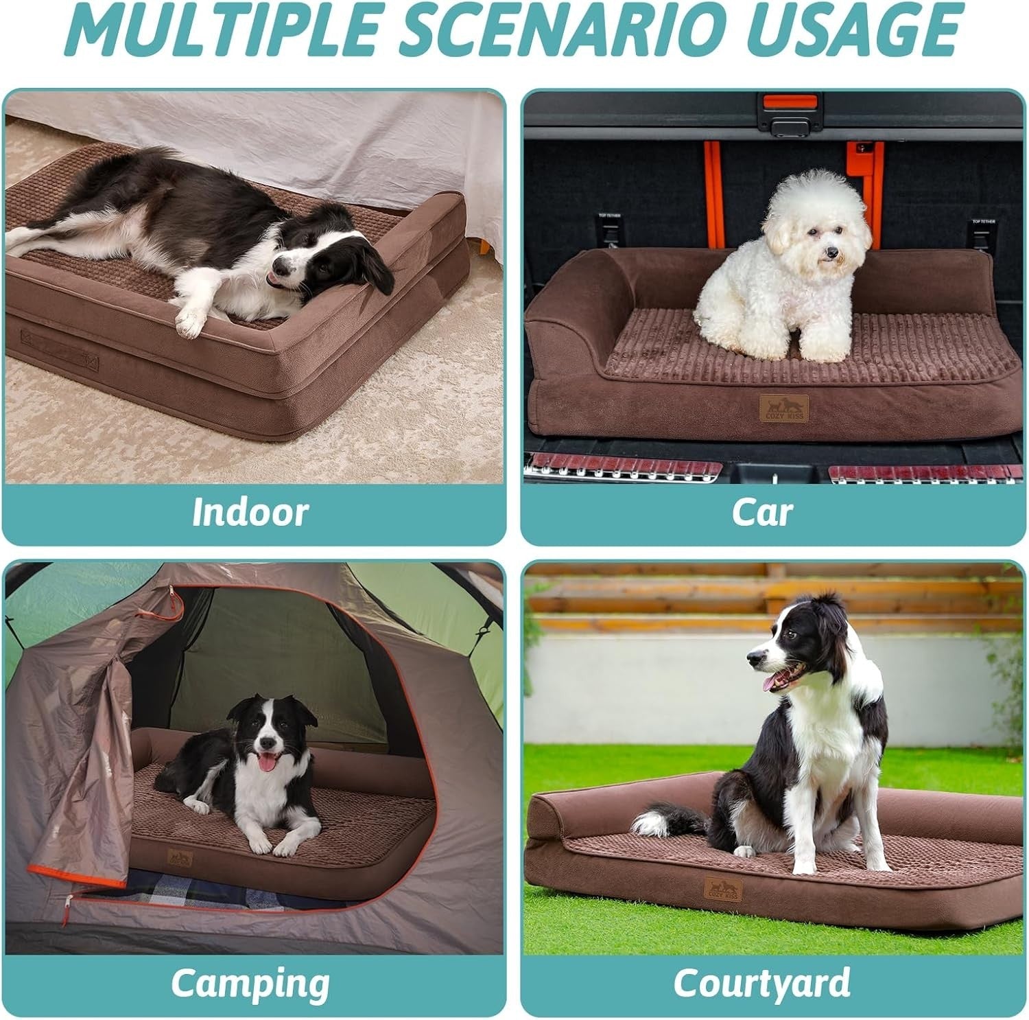 Orthopedic Dog Sofa Bed 30x20x7.5in Memory Foam Washable