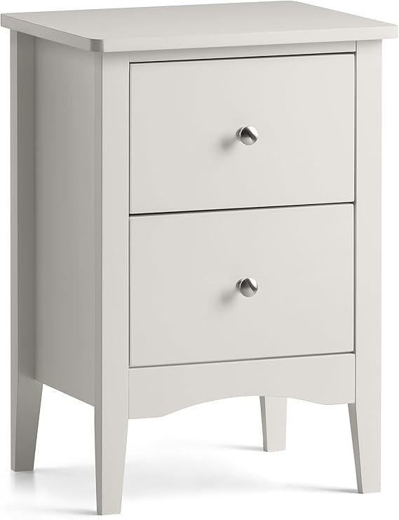 Natural 2 Drawer Bedside Table Modern MDF Nightstand | Smooth Glide Storage Unit