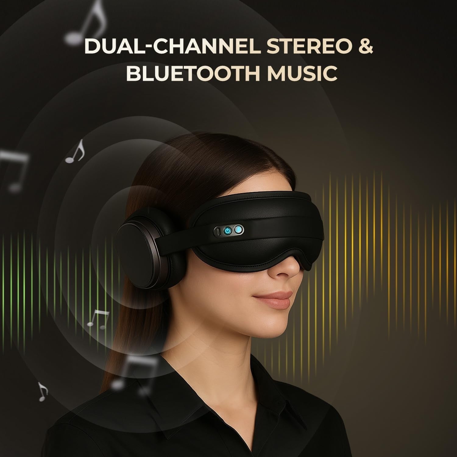 Noise Cancelling Heated Eye Mask Bluetooth Sleep Focus Aid