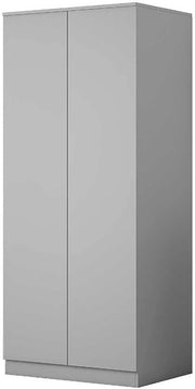 Modern 2-Door Scandinavian Wardrobe Grey | Spacious, Durable & Easy Assembly
