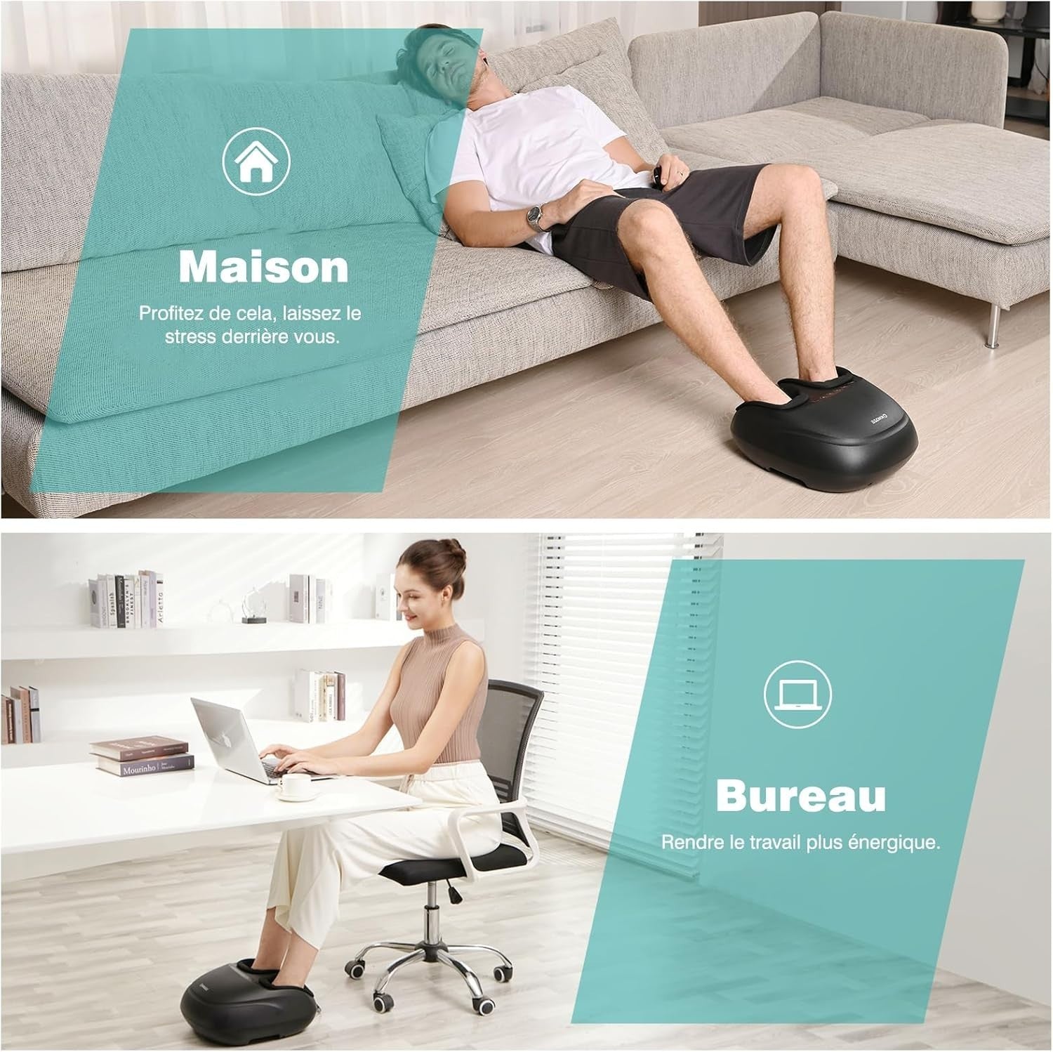 Electric Shiatsu Foot Massager w/ Heat, Kneading & Air Compression