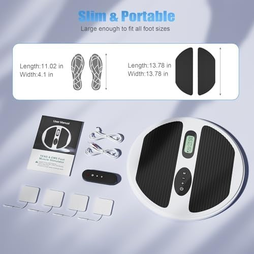 Cordless Foot Massager TENS EMS Blood Circulation Pain Relief Large